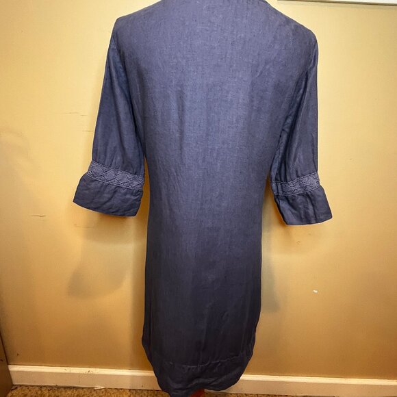 John P. Collection 100% Linen Knee Length Loose Shift Dress Lagenlook Size Small - Picture 6 of 9